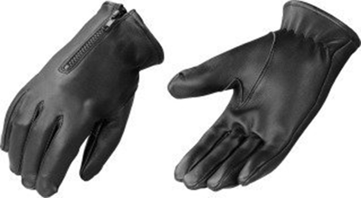 Black Large Men's Leather Driving Gloves