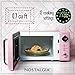 Nostalgia Retro Compact Countertop Microwave Oven 0.7 Cu. Ft. -700-Watts with LED Digital Display-Child Lock-Easy Clean Interior-Pink