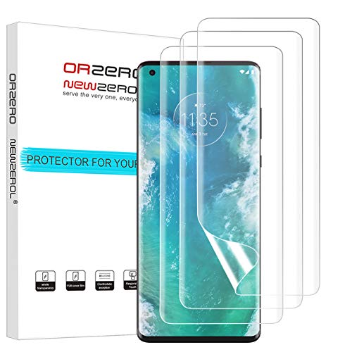(3 Pack) Orzero Compatible for Motorola Edge, Motorola Edge Plus Soft TPU Screen Protector (Not Glass), Full Coverage HD Anti-Scratch Bubble-Free (Lifetime Replacement)