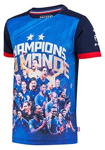 Equipe de FRANCE de football Maillot FFF - Champion du Monde - Collection Officielle Taille Enfant garçon 10 Ans