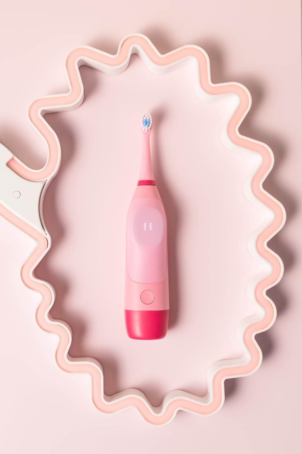 Jordan | OOTIE | Spazzolino da denti sonoro per bambini 3-12 anni | 2 testine (Gentle & Precision), luce sensore di pressione, timer da 2 minuti con segnale di 30 secondi, display con animazioni