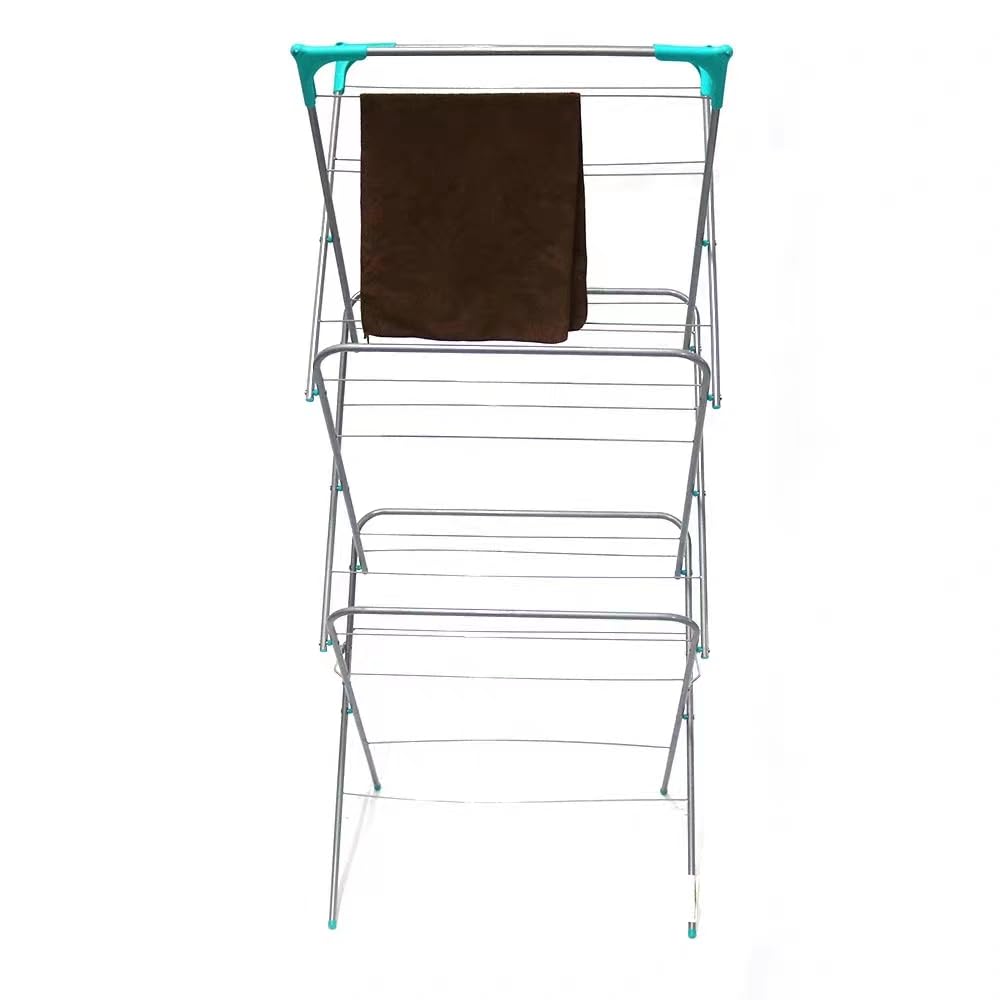 HlpiAMok Yasirona CLOTHES AIRER 3 TIER LAUNDRY DRYER WINGED FOLDING IN & OUTDOOR HORSE DRYING RACK
