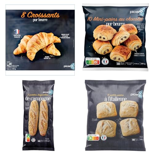 Picard(ピカール) パン4種類食べ比べセット「クロワッサン」「ミニパン・オ・ショコラ」「ミニバゲット」「イタリア風ミニパン」 各1袋 フランス 冷凍食品 Picard(ピカール) パン4種類食べ比べセット「クロワッサン」「ミニパン・オ・ショコラ」「ミニバゲット」「イタリア風ミニパン」 各1袋 フランス 冷凍食品