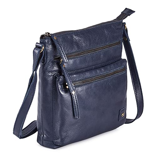 Image of Wise Owl Accessories Real Leather Small Crossbody Handbags & Purses for Women -Premium Crossover Over the Shoulder Bag
