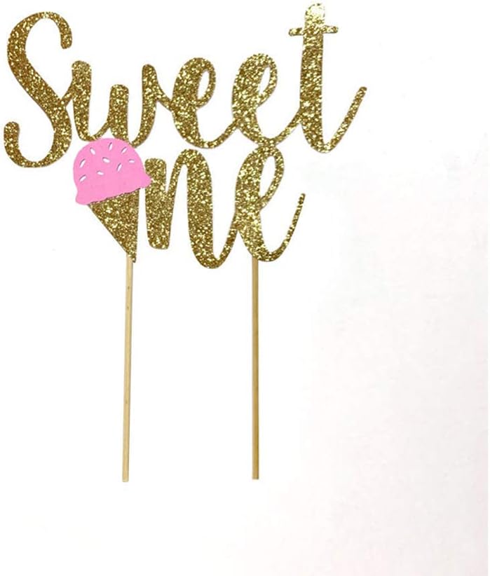 Liphontcta Ice Cream 1st Birthday Party Decoration Kits Banner Balloons Cake Topper Cupcake Topper Sweet Summer Ice Cream Themed Kids Birthday Party Supplies