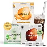 waterdrop® Microdrink Set - Cola, Orange & Lemon Lime – 36 Würfel für Geschmack im Wasser, Zero Zucker Getränke, Geschmackspulver mit Vitaminen, Wasserzusatz für Limonade & Spezi-Alternative