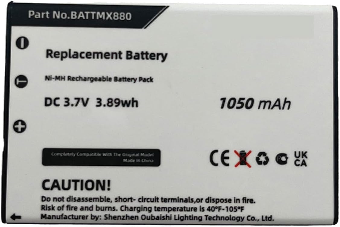 TAKOCI Replacement Battery for URC MX-810, MX-810i, MX-880, MX-890i, MX-950, MX-980,fits Part No BATTMX880, NC0910, UT-BATTMX880, 3.7V 1050mAh /