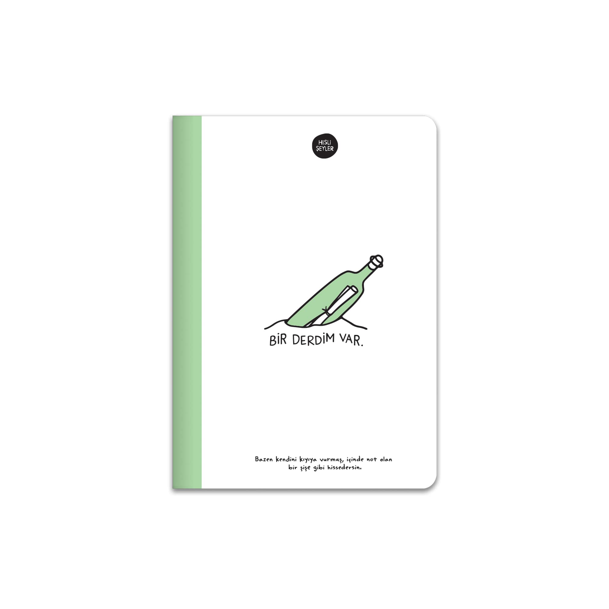A5 80 Yaprak Renkli Sayfa Çizgili Defter, Yeşil