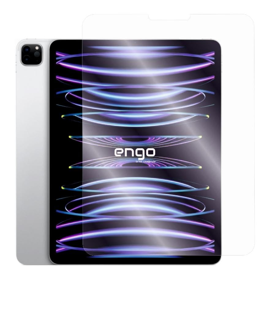 Engo Apple iPad Pro 12.9 İnç 6. Nesil İle Uyumlu Mat Ekran Koruyucu 9H Temperli Kırılmaz Esnek Nano Cam, Parmak İzi Bırakmayan Yansıma Ve Parlama Önleyici Koruma