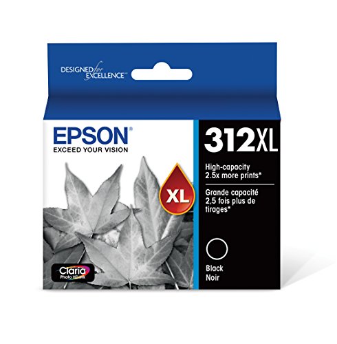 EPSON T312 Claria Photo HD Ink High Capacity Photo Black Cartridge (T312XL120-S) for select Epson Expression Photo Printers