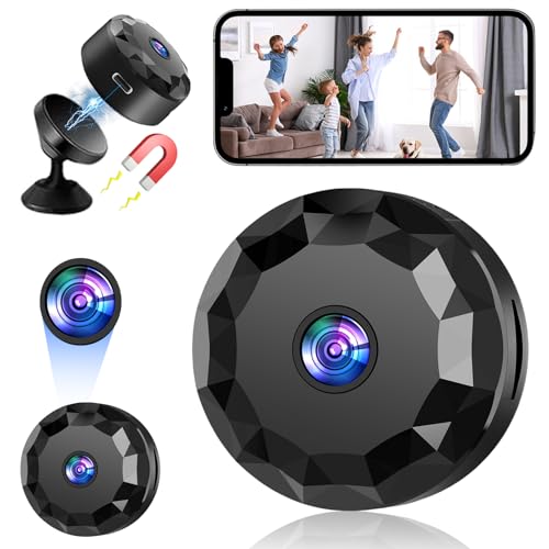 AXVRAV Mini Kamera, Mini Überwachungskamera Innen 480P HD mit Bewegungsmelder, Kleine Kamera Live Übertragung Handy App, Batteriebetrieben WiFi-Konnektivität für Startseite Büro Sicherheit