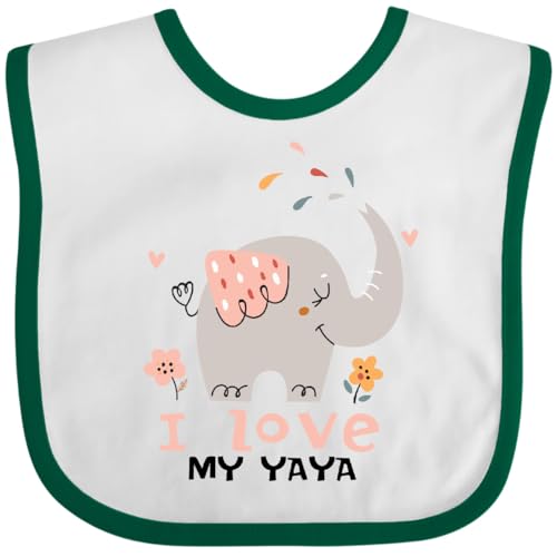 inktastic Elephant-Greek Grandma I Love My Yaya Baby Bib