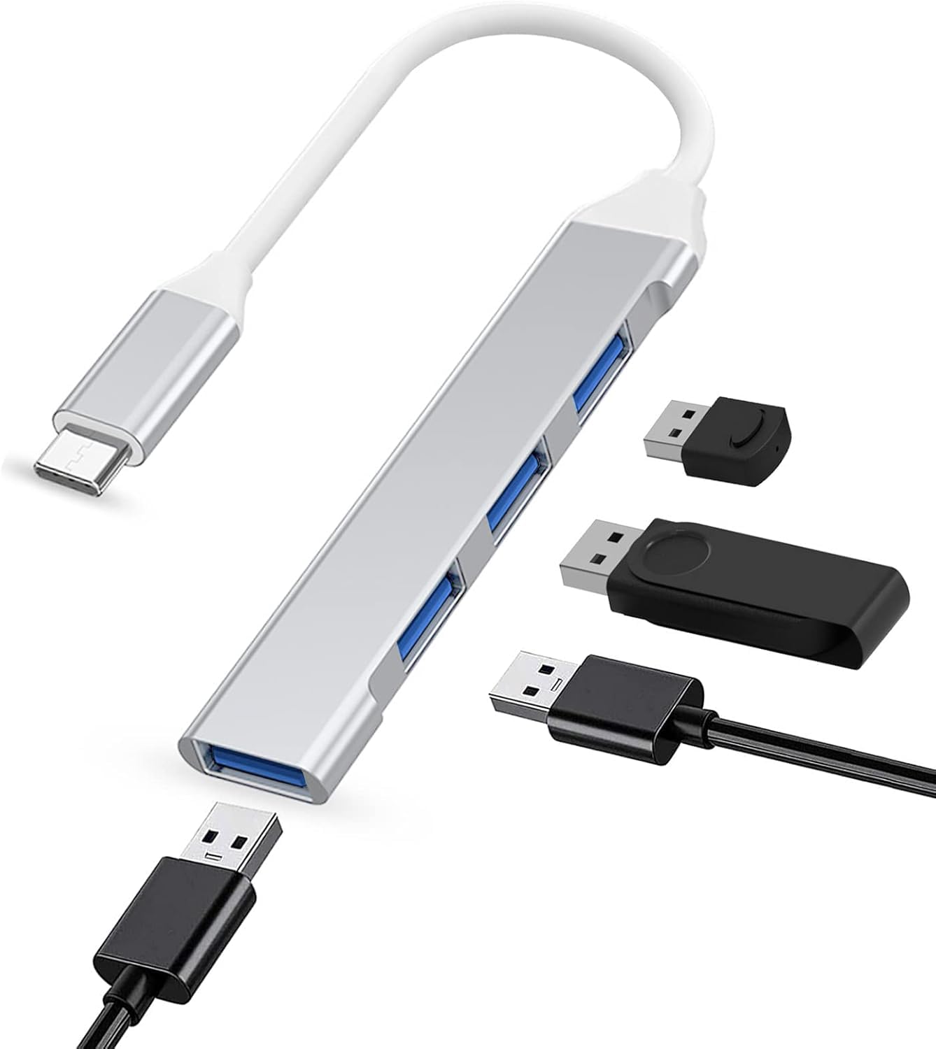 The Thrift Store 4-Port USB Hub Adapter High-Speed Splitter for Laptop, PC, MacBook, and More (USB-C to USB)-image-11