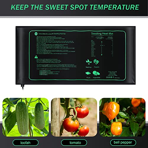 Roceei 6 Pack Durable Seedling Heat Mat 10" X 20.75" Waterproof Plant Heating Pad Warm Hydroponic Plant Heating Mat Plant Grow Pad For Indoor Greenhouse Grow Seed Starting And Plant Germination #TOP2