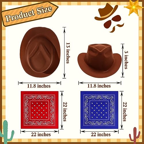 Hillban GEL-HILLBAN-173 48 Pack Cowboy Hat And Bandana Set thumb #1