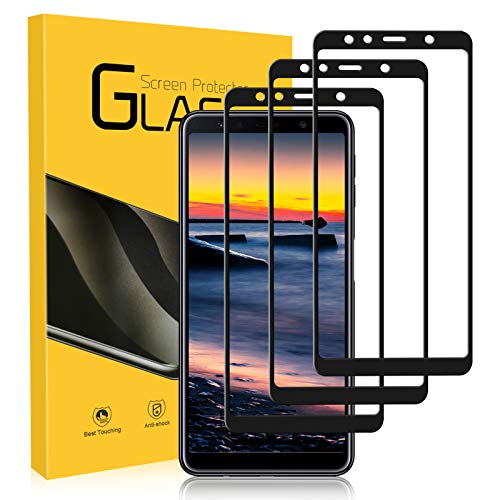 Samsung Galaxy A7 2018 Verre trempé,【3 Pièces】Dureté 9H, 2.5D Couverture Complète, Samsung A7 2018 Film de Protection d'Écran en Verre Trempé, Anti-Rayures, Sans Bulles, Film Protecteur pour A7 2018