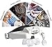 Headband Lighted Magnifying Glasses with Led Light, Head Mount Magnifier Glasses Visor Handsfree Headset Magnifier Loupe for Close Work,Sewing,Crafts,Reading,Repair,Jewelry(1.0X to 14.0X)