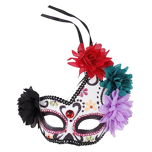 Abaodam 1Pieza Máscara De Halloween De Cosplay Para Fiesta Máscara De Suave De Festival Para Adultos y Estilo Mexicano Con Flores
