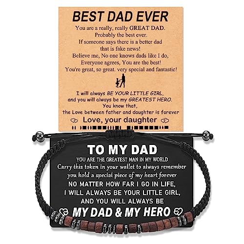 Tarsus Father Day Gifts For Dad Bracelet, Dad Gifts From Daughter, Best Dad Ever Father Daughter Gifts Christmas Birthday Gifts Bracelets For Daddy Presents #TOP16