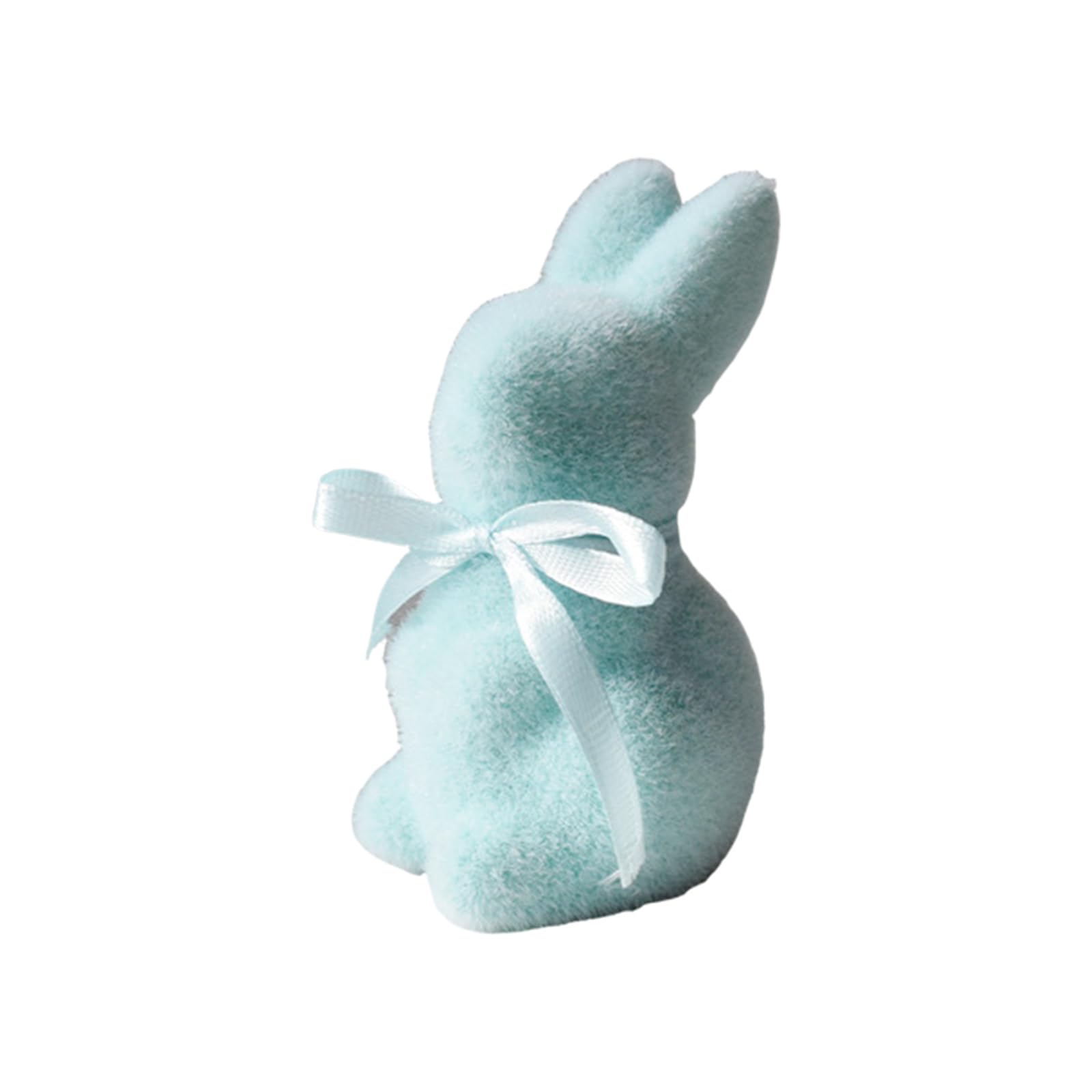Meiliyizu Delicate Flocking Moss Rabbits Figurine Ornament Decorative for Spring Themed Parties Faux Mosses Conies