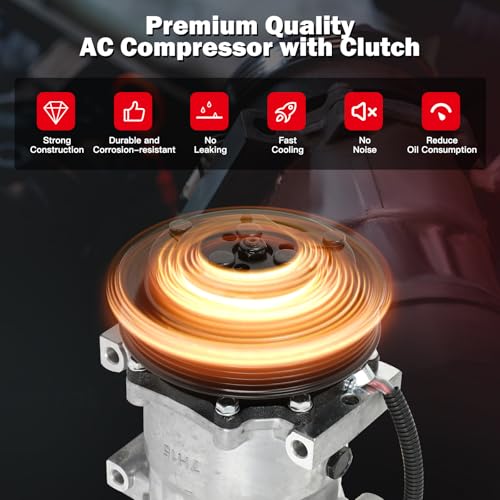 Image of AC Compressor w /Clutch for Peterbilt 337 6.7L 2010-2015,2017-2019
