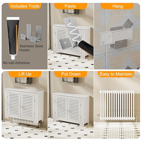Cache-radiateur élégant blanc pour une maison chaleureuse et ordonnée - 8
