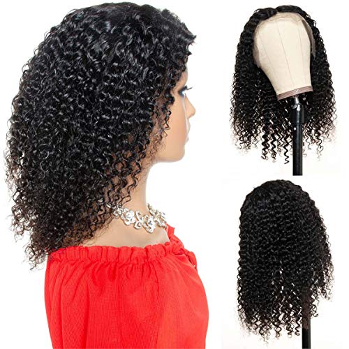 VTAOZI Curly Lace Front Wigs Human Hair with Baby Hair for Black Women Glueless Brazilian Curly 13x4 Lace Front Wigs Human Hair Pre Plucked Natural Color