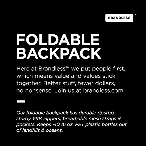Brandless Foldable Backpack - Travel Essentials | Breathable Mesh Straps & Pockets | 100% Recycled Polyester | Eco-Friendly | Sustainable Travel | Minimalist Design with YKK Zipper2