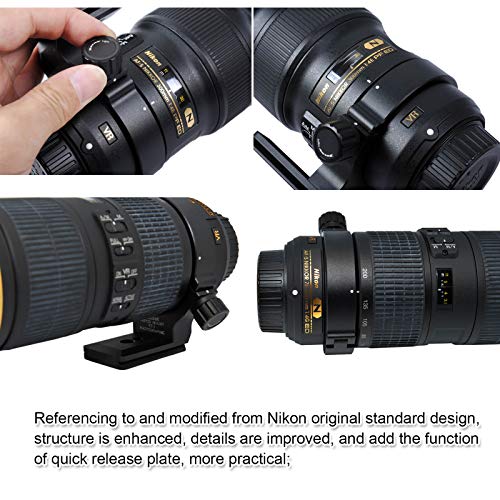Anillo Adaptador para Trípode iShoot Mejorado para Objetivos Nikon AF-S 300mm f/4E PF ED VR y 70-200mm f/4G ED VR, con Placa de Liberación Rápida Compatible con Arca-Swiss de 39 mm miniatura 6