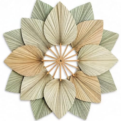 La mejor selección de Hojas secas - los preferidos. 47 AVLA - Paquete de 12 abanicos bohemios de palma natural, lanza tropical seca con tallo, planta de hojas secas para jarrón, decoración de flores bohemias de boda para fiestas,...