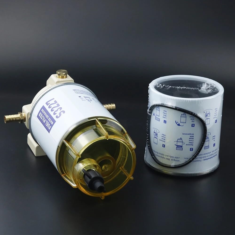 Élément de filtre à carburant S3227, séparateur d'eau, Spin-On adapté pour Yacht et hors-bord Racor 320R, 1 pièce/2 pièces Filtre séparateur eau Filtre diesel(2 Pieces)