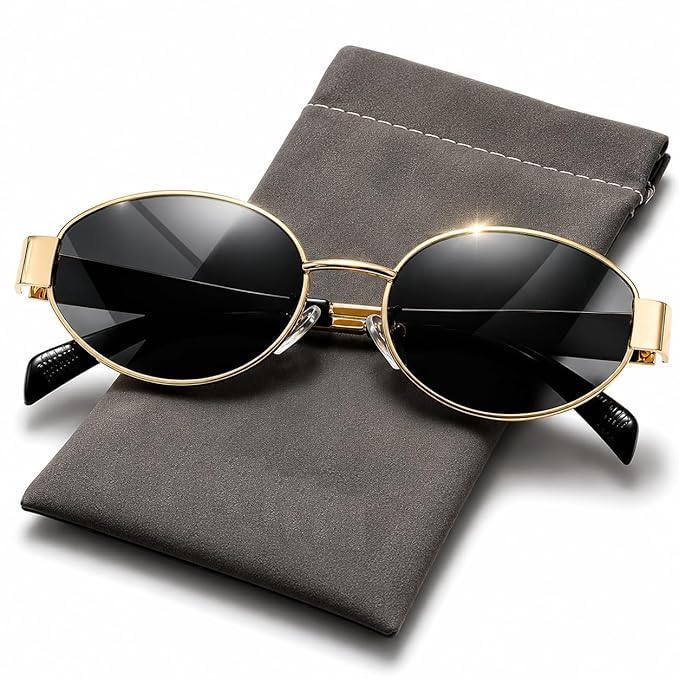 STYLO Retro Oval Sunglasses For Women & Men | Trending, Stylish & Durable Metal Frame | Vintage 90s Sunglasses With UV Protection Lenses | UNISEX PACK OF 1-image-16