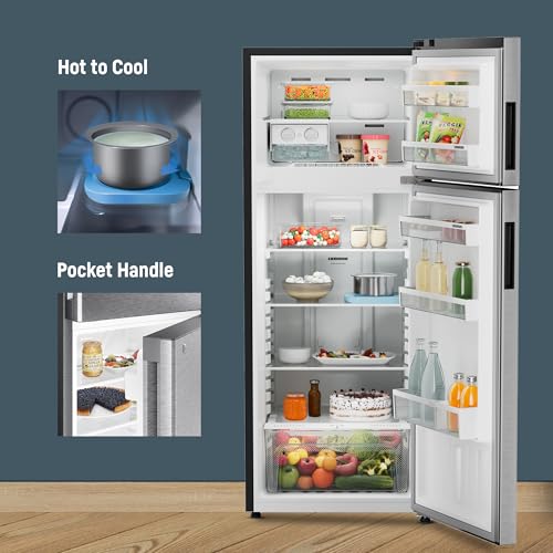 Image of Liebherr 245L 2 Star inverter, Hot to Cool, Pocket Handle, Frost Free Double Door Refrigerator, 20 Years Warranty on Compressor, Freezer 51 L, Vegetable Organiser, Silver steel (2024 Model)