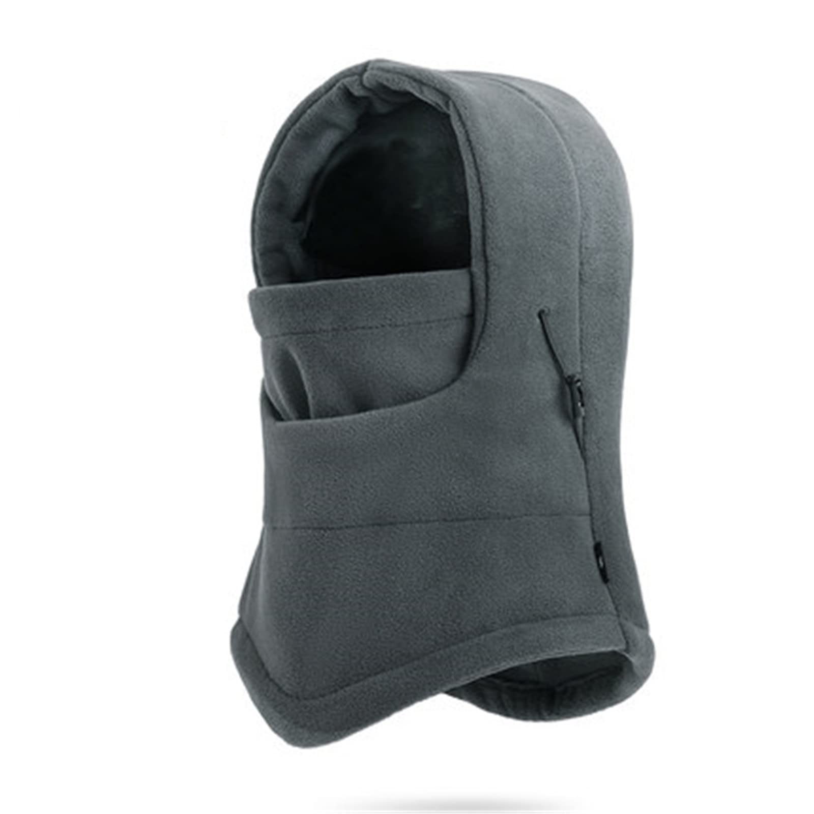 Capuche chaude coupe-vent style bonnet Baotou homme gris avec masque