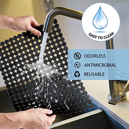 Kitchen Sink Protector Mat - 2Pack Adjustable Sink Protectors For Kitchen Stainless Steel Sink - Fast Draining Sink Mats For Bottom Of Kitchen Sink - Dishes And Glassware - Easy To Clean & Diy Cut #TOP3