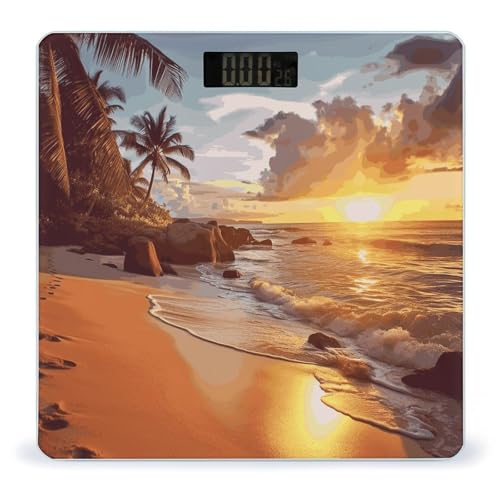 Báscula de baño digital con pantalla LED y vidrio templado miniatura 1