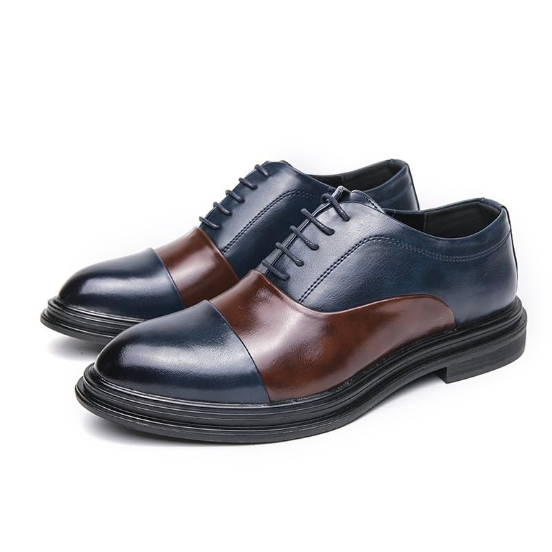 Men Two Tone Oxford Dress Shoes Leather Brogue Classic Lace Up Comfort Orthopedic Non Slip Rubber Sole Slip Resistant Anti-Slip Outdoor2