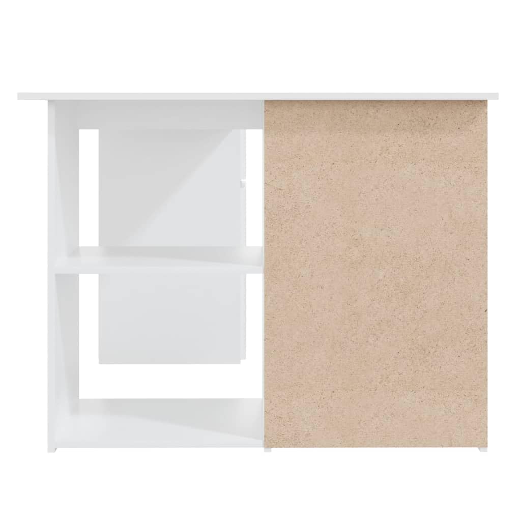 vidaXL Bureau d'angle Blanc 145x100x76 cm Bois d'ingénierie