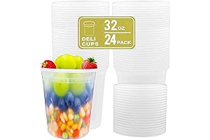 32 oz Leak-Proof Containers with Lids (24 Set)