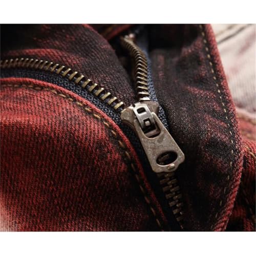 Men's Motorcycle Style Stretch Hole Beggar Street Tie Dye Gradient Color Personality Jeans3