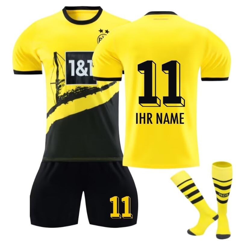 BINGXI Personalisiertes Dortmund BVB Football Trikot Kinder Erwachsene...