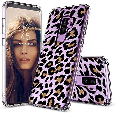 MOSNOVO Galaxy S9 Plus Case, Leopard Print Pattern Clear Design Printed Transparent Plastic Back Hard Case with TPU Bumper Protective Case Cover for Samsung Galaxy S9 Plus