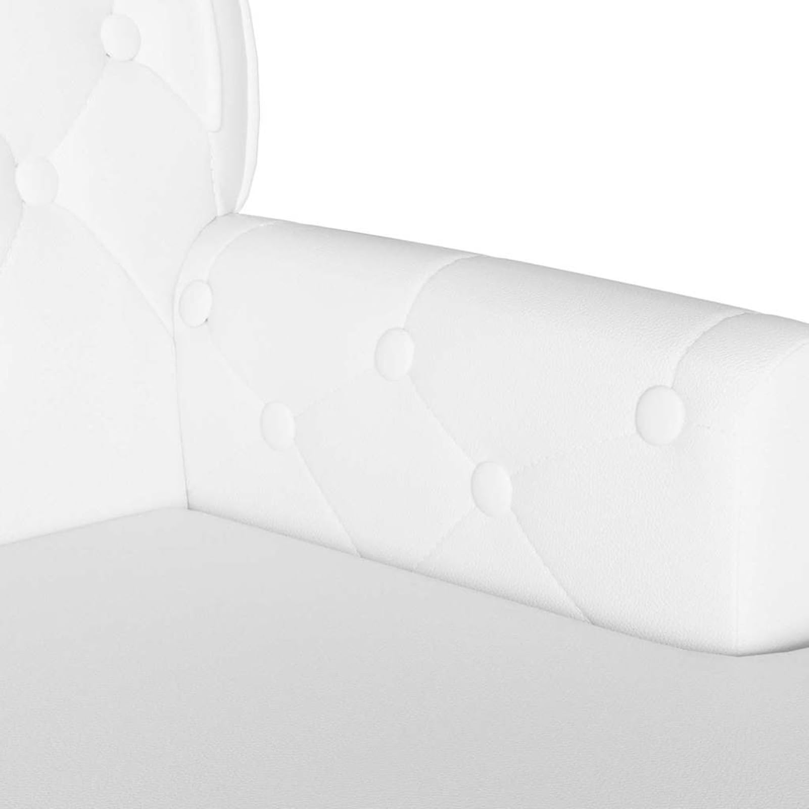 Chesterfield Bank sztuczna skóra biała 119,5 x 64,5 x 75 cm | Wysokiej jakości sztuczna skóra, stabilna rama ze sklejki, powierzchnia odporna na zarysowania, łatwa do czyszczenia