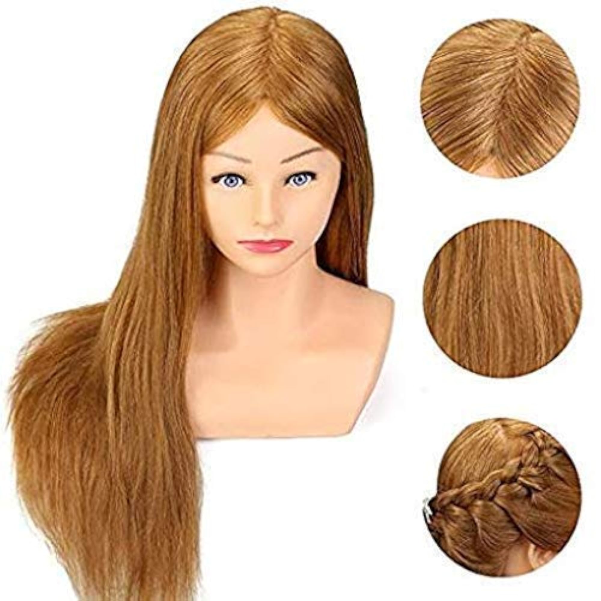Real Human Hair Training Head for Hairdressing Practice