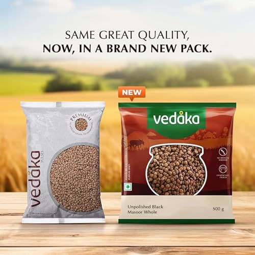 Image of Amazon Brand - Vedaka Unpolished Black Masoor Dal | Whole | 500 G | Premium Black Masoor Dal