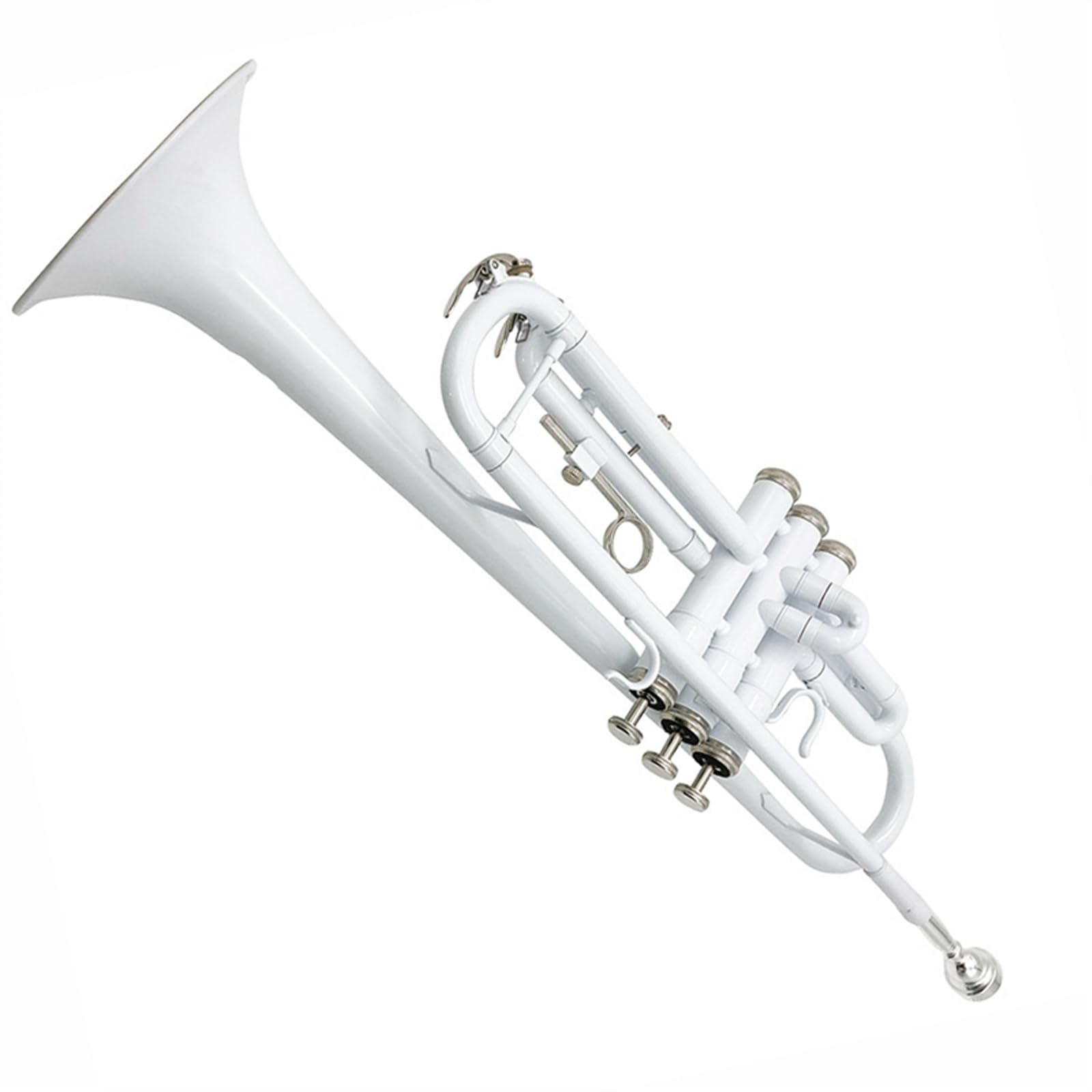Standard Trąbka Trąbka B-dur Trzytonowa Instrument Dęty Początkujący Profesjonalna Trąbka Standardowy Ton(White)