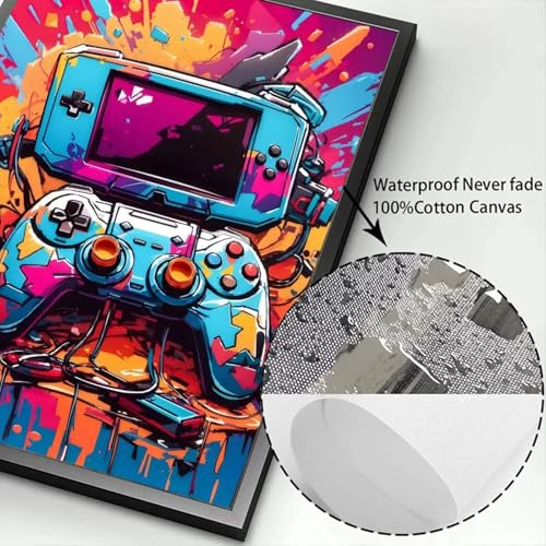 Affiches de graffitis colorés baskets et manette de jeu - 2
