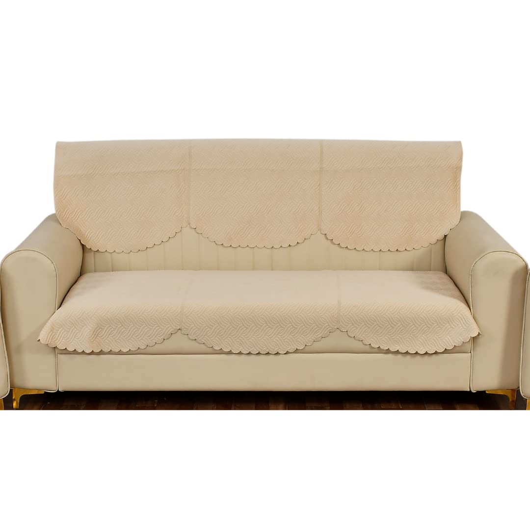 Pink Quilted Sofa Cover - Velvet 1 Seater Cover -8 Pink Quilted Sofa Cover - Velvet 1 Seater Cover -8