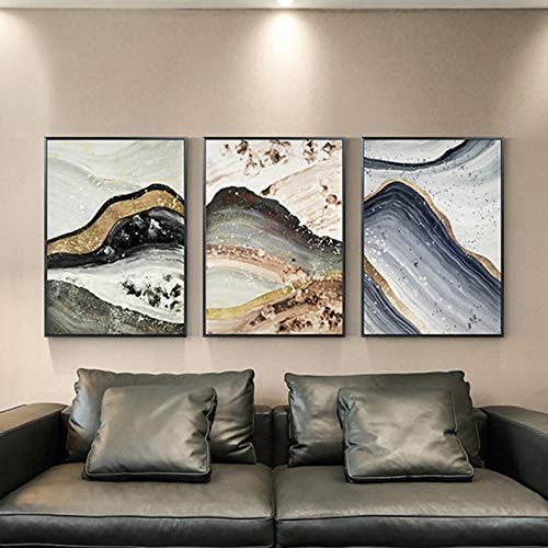 Décoration d'intérieur moderne via affiche de montagne abstraite 40x60cm x3 toiles