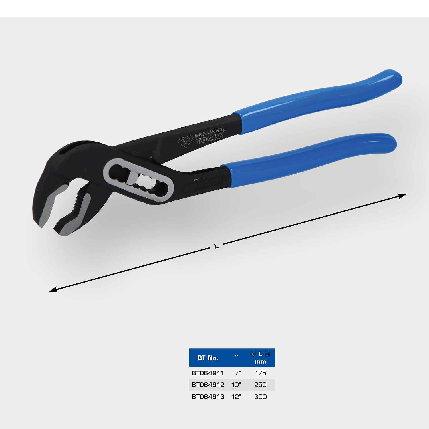 BRILLIANT TOOLS BT064912 Pinza regolabile per tubi 10", 250 mm [Powered by KS TOOLS]